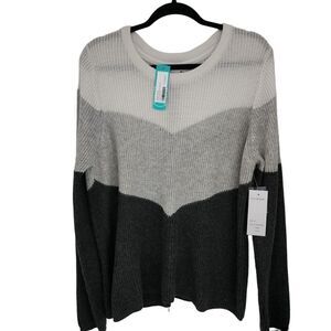 Design History Carrie Zipper Back Knit Sweater Long Sleeve Size XL